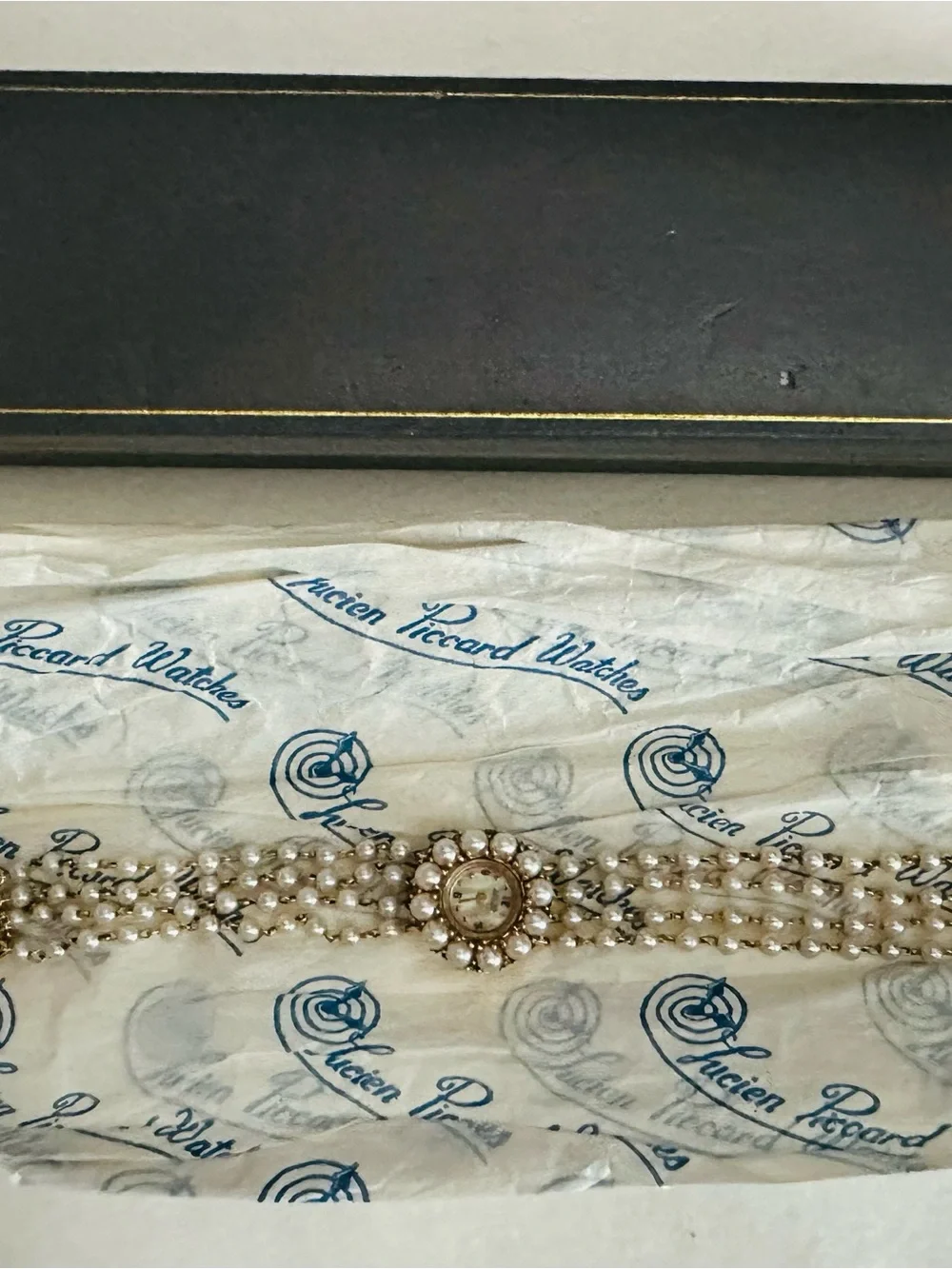 Rare Vintage Lucien Piccard 14k Gold and Pearl Women’s Watch